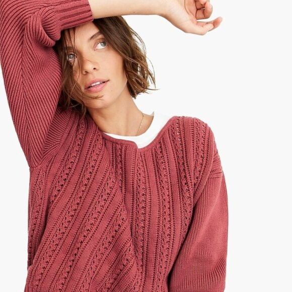 New J Crew Sweater Point Sur Boxy Pointelle Sz XS - Picture 1 of 11